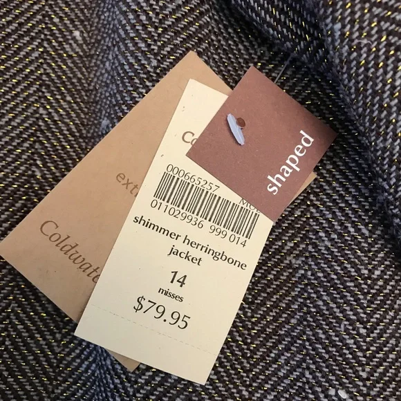Coldwater Creek Shimmer Herringbone Blazer Jacket NEW Womens Size 14 Large Gift - Picture 4 of 12